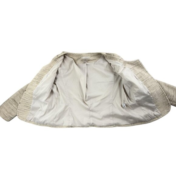 Banana Republic Jacket Womens 8 Petite Italian Fabric Textured Tweed Pockets - Picture 3 of 16